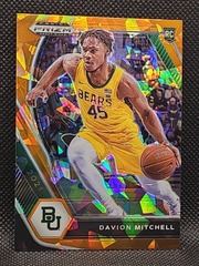 2021 Panini Prizm Draft Picks Davion Mitchell #13 Orange Cracked Ice RC